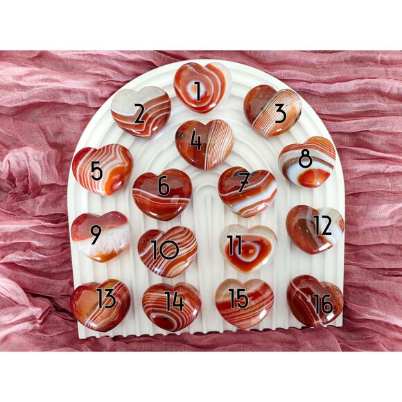 Carnelian Puffy Heart / Red Sardonyx Heart Crystal - Picture 7 of 7